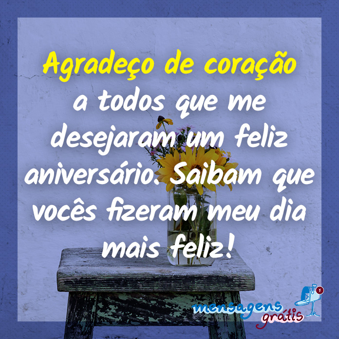 Agradecimentos de Aniversário